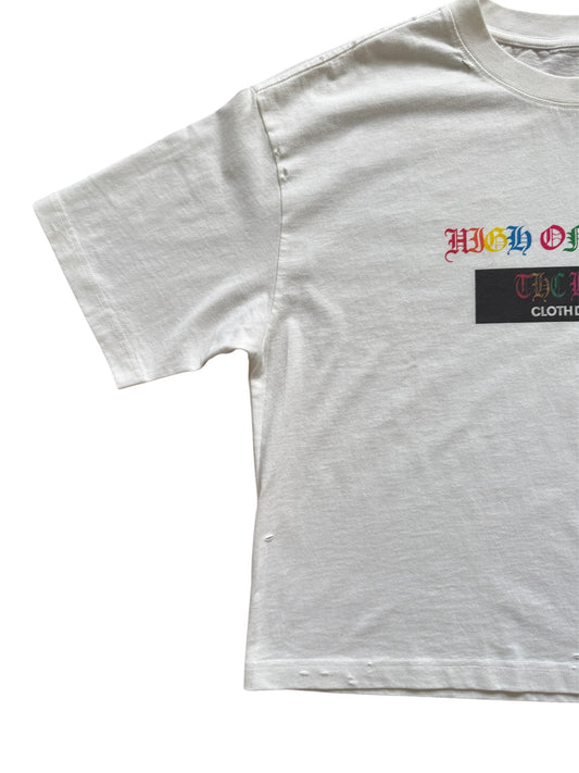 Oversized Cropped Distressed Tee